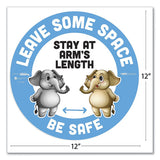 Tabbies® Besafe Messaging Education Floor Signs, Leave Some Space; Stay At Arms Length; Be Safe, 12" Dia, White-blue, 6-pack freeshipping - TVN Wholesale 