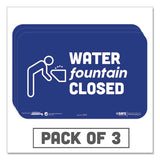 Tabbies® Besafe Messaging Education Wall Signs, 9 X 6,  "water Fountain Closed", 3-pack freeshipping - TVN Wholesale 