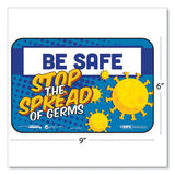 Tabbies® Besafe Messaging Education Wall Signs, 9 X 6,  "be Safe, Stop The Spread Of Germs", 3-pack freeshipping - TVN Wholesale 