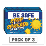 Tabbies® Besafe Messaging Education Wall Signs, 9 X 6,  "be Safe, Stop The Spread Of Germs", 3-pack freeshipping - TVN Wholesale 