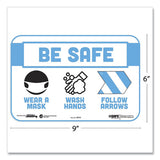 Tabbies® Besafe Messaging Education Wall Signs, 9 X 6,  "be Safe, Wear A Mask, Wash Your Hands, Follow The Arrows", 3-pack freeshipping - TVN Wholesale 