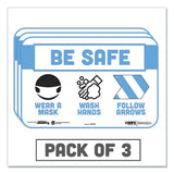 Tabbies® Besafe Messaging Education Wall Signs, 9 X 6,  "be Safe, Wear A Mask, Wash Your Hands, Follow The Arrows", 3-pack freeshipping - TVN Wholesale 
