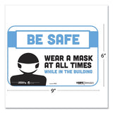 Tabbies® Besafe Messaging Education Wall Signs, 9 X 6,  "be Safe, Wear A Mask At All Times While In The Building", 3-pack freeshipping - TVN Wholesale 