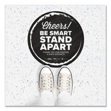 Tabbies® Besafe Messaging Floor Decals, Cheers;be Smart Stand Apart;thank You For Keeping A Safe Distance, 12" Dia, Black-white, 6-ct freeshipping - TVN Wholesale 