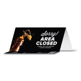 Tabbies® Besafe Messaging Table Top Tent Card, 8 X 3.87, Sorry! Area Closed Thank You For Keeping A Safe Distance, Black, 10-pack freeshipping - TVN Wholesale 