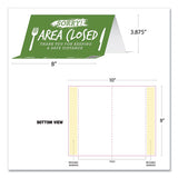 Tabbies® Besafe Messaging Table Top Tent Card, 8 X 3.87, Sorry! Area Closed Thank You For Keeping A Safe Distance, Green, 100-carton freeshipping - TVN Wholesale 