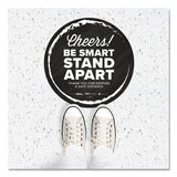 Tabbies® Besafe Messaging Floor Decals, Cheers;be Smart Stand Apart;thank You For Keeping A Safe Distance, 12" Dia, Black-white, 60-ct freeshipping - TVN Wholesale 