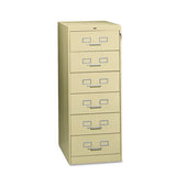 Tennsco Six-drawer Multimedia-card File Cabinet, Putty, 21.25" X 28.5" X 52" freeshipping - TVN Wholesale 