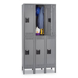 Tennsco Double Tier Locker With Legs, Single Stack, 12w X 18d X 78h, Medium Gray freeshipping - TVN Wholesale 