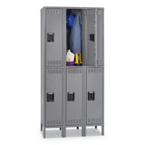 Tennsco Double Tier Locker, Single Stack, 12w X 18d X 72h, Medium Gray freeshipping - TVN Wholesale 