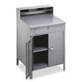 Tennsco Steel Cabinet Shop Desk, 34.5" X 29" X 53", Medium Gray freeshipping - TVN Wholesale 