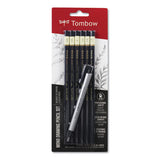 Tombow® Mono® Drawing Pencil Set With Eraser, 2 Mm, Assorted Lead Hardness Ratings, Black Lead, Black Barrel, 6-pack freeshipping - TVN Wholesale 