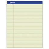 Pastel Writing Pads, Wide-legal Rule, Blue Headband, 50 Green-tint 8.5 X 11.75 Sheets, Dozen