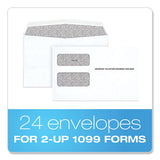 TOPS™ 1099 Double Window Envelope, Commercial Flap, Gummed Closure, Contemporary Seam, 5.63 X 9, White, 24-pack freeshipping - TVN Wholesale 