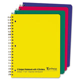 100% Recycled Multi-subject Notebooks, 5 Subject, Medium-college Rule, Randomly Assorted Covers, 11 X 8.5, 240 Sheets