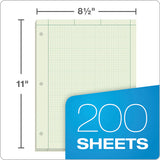 TOPS™ Engineering Computation Pads, Cross-section Quadrille Rule (5 Sq-in, 1 Sq-in), Green Cover, 200 Green-tint 8.5 X 11 Sheets freeshipping - TVN Wholesale 