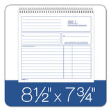 TOPS™ Spiralbound Service Invoices, Two-part Carbonless, 8.5 X 7.75, 1-page, 50 Forms freeshipping - TVN Wholesale 