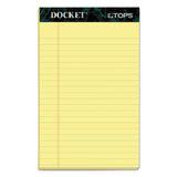 Docket Ruled Perforated Pads, Narrow Rule, 50 Canary-yellow 5 X 8 Sheets, 12-pack