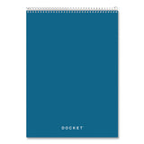 Docket Ruled Wirebound Pad With Cover, Wide-legal Rule, Blue Cover, 70 White 8.5 X 11.75 Sheets