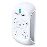 360 Electrical Revolve 3.4 Surge Protector, 4 Ac Outlets, 2 Usb Ports, 918 J, White-gray freeshipping - TVN Wholesale 