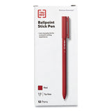 TRU RED™ Ballpoint Pen, Stick, Medium 1 Mm, Red Ink, Red Barrel, Dozen freeshipping - TVN Wholesale 