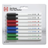 Dry Erase Marker, Pen-style, Fine Bullet Tip, Four Assorted Colors, 8-pack