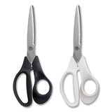 TRU RED™ Stainless Steel Scissors, 8" Long, 3.58" Cut Length, Assorted Straight Handles, 2-pack freeshipping - TVN Wholesale 