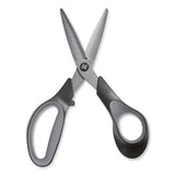 TRU RED™ Non-stick Titanium-coated Scissors, 7" Long, 2.88" Cut Length, Gun-metal Gray Blades, Black-gray Straight Handle freeshipping - TVN Wholesale 