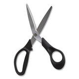 TRU RED™ Stainless Steel Scissors, 8" Long, 3.58" Cut Length, Black Offset Handle freeshipping - TVN Wholesale 