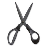 TRU RED™ Non-stick Titanium-coated Scissors, 8" Long, 3.86" Cut Length, Charcoal Black Blades, Black-gray Straight Handle freeshipping - TVN Wholesale 