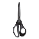 TRU RED™ Non-stick Titanium-coated Scissors, 8" Long, 3.86" Cut Length, Charcoal Black Blades, Black-gray Straight Handle freeshipping - TVN Wholesale 