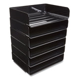 TRU RED™ Side-load Stackable Plastic Document Tray, 1 Section, Letter-size, 12.63 X 9.72 X 3.01, Black, 6-pack freeshipping - TVN Wholesale 