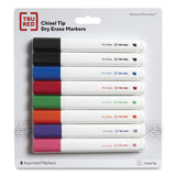 Dry Erase Marker, Tank-style, Medium Chisel Tip, Seven Assorted Colors, 8-pack