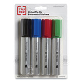 TRU RED™ Xl Permanent Marker, Extra-broad Chisel Tip, Assorted Colors, 4-pack freeshipping - TVN Wholesale 