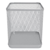 TRU RED™ Wire Mesh Pencil Holder, 3.46 X 3.46 X 4.33, Silver freeshipping - TVN Wholesale 