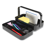 TRU RED™ Plastic Desktop Caddy, 5-compartment, 4.33 X 11.5 X 8.07, Black freeshipping - TVN Wholesale 