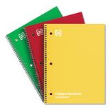 One-subject Notebook, Medium-college Rule, Assorted Covers, 10.5 X 8, 70 Sheets, 3-pack