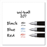 uni-ball® Signo 207 Gel Pen, Retractable, Micro 0.5 Mm, Red Ink, Smoke-black-red Barrel, Dozen freeshipping - TVN Wholesale 