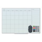 U Brands Floating Glass Dry Erase Undated One Month Calendar, 36 X 24, White freeshipping - TVN Wholesale 
