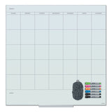 U Brands Floating Glass Dry Erase Undated One Month Calendar, 36 X 36, White freeshipping - TVN Wholesale 