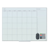 U Brands Floating Glass Dry Erase Undated One Month Calendar, 48 X 36, White freeshipping - TVN Wholesale 