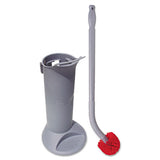 Unger® Ergo Toilet Bowl Brush Complete: Wand, Brush Holder And Two Heads, Gray freeshipping - TVN Wholesale 