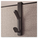 Universal® Recycled Cubicle Double Coat Hook, Plastic, Charcoal freeshipping - TVN Wholesale 