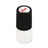 Universal® Round Message Stamp, Check Mark, Pre-inked-re-inkable, Red freeshipping - TVN Wholesale 