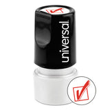 Universal® Round Message Stamp, Check Mark, Pre-inked-re-inkable, Red freeshipping - TVN Wholesale 