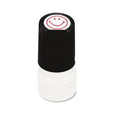 Universal® Round Message Stamp, Smiley Face, Pre-inked-re-inkable, Red freeshipping - TVN Wholesale 
