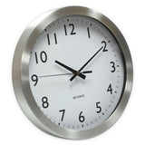 Universal® Brushed Aluminum Wall Clock, 12" Overall Diameter, Silver Case, 1 Aa (sold Separately) freeshipping - TVN Wholesale 