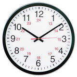 Universal® 24-hour Round Wall Clock, 12.63" Overall Diameter, Black Case, 1 Aa (sold Separately) freeshipping - TVN Wholesale 