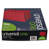 Universal® Deluxe Colored Top Tab File Folders, 1-3-cut Tabs, Letter Size, Red-light Red, 100-box freeshipping - TVN Wholesale 