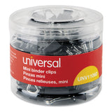 Universal® Binder Clips In Dispenser Tub, Mini, Black-silver, 60-pack freeshipping - TVN Wholesale 